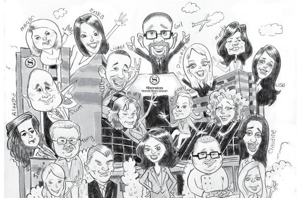 Adam Pate's 60 Second Strolling Speed Sketchers Caricatures and Entertainment