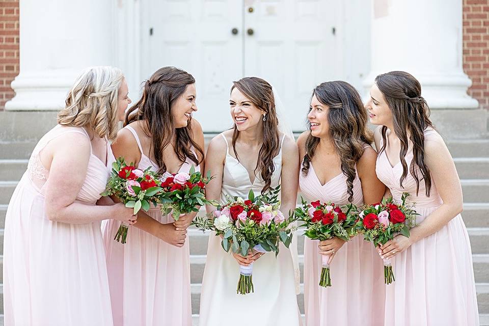 Bride and bridesmaids