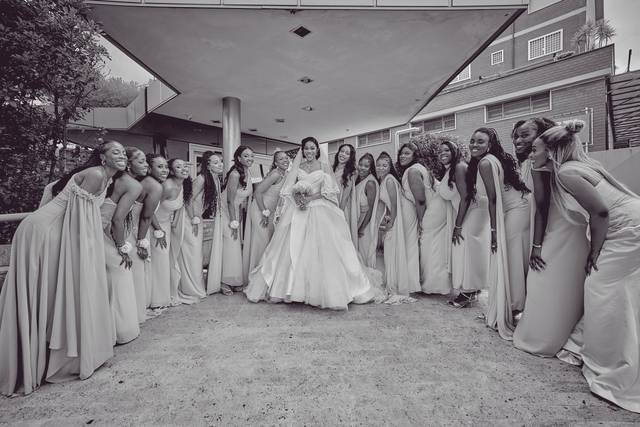Bride and bridesmaids