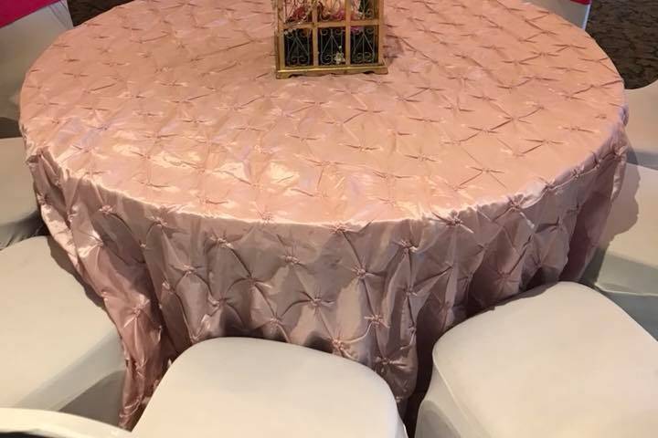 Pink table cover