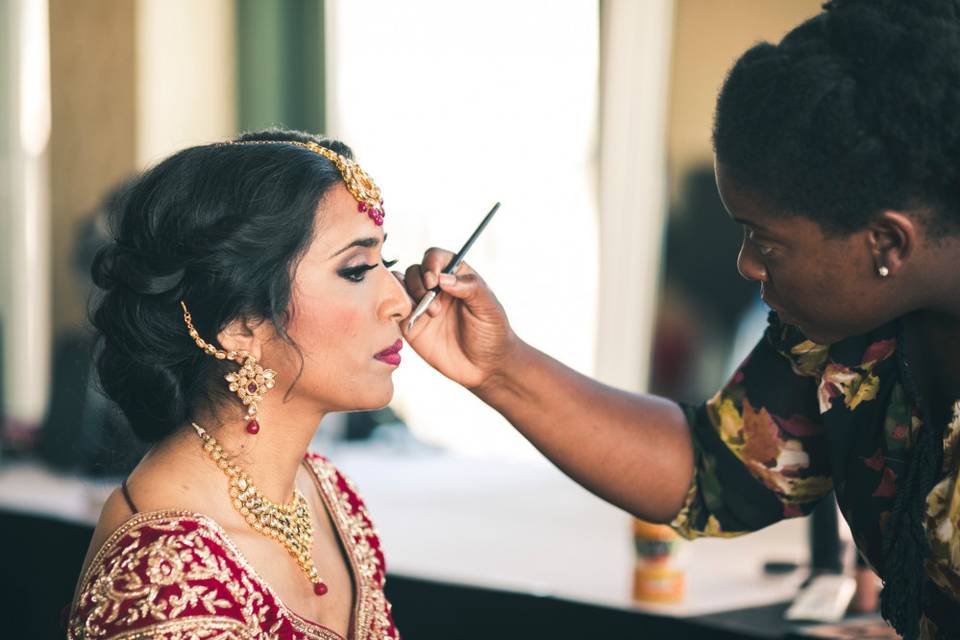 Indian bridal mu & updo