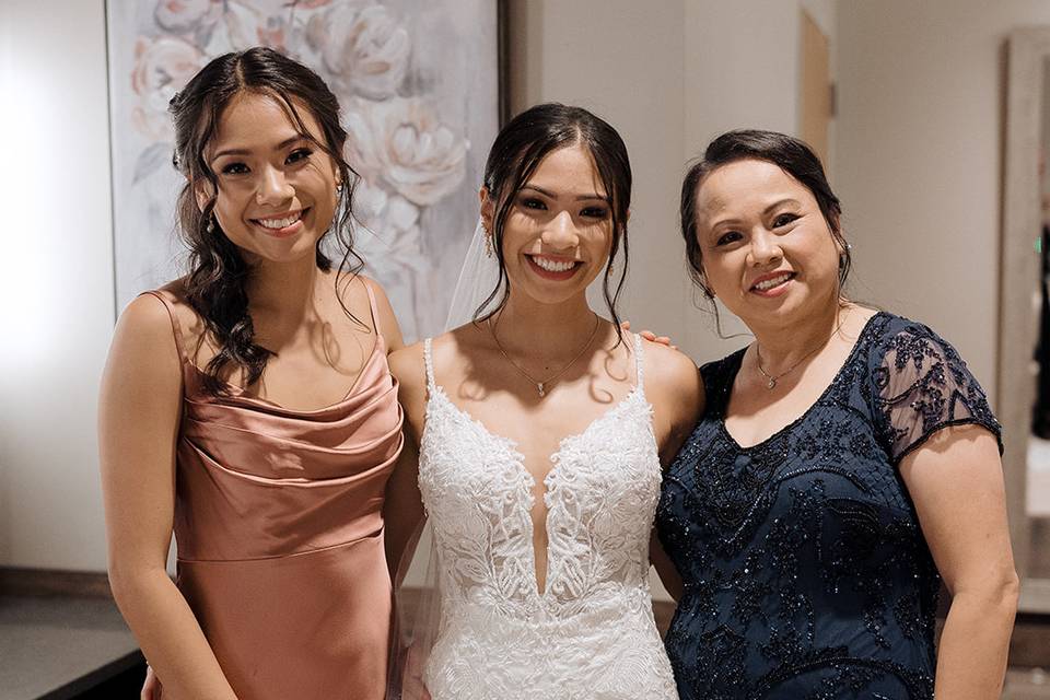 Soft glam Asian bridal party