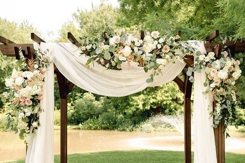 Fabric & Floral Arch