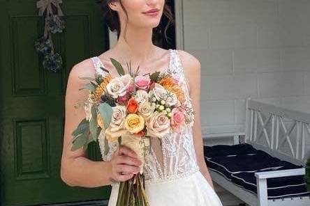 Bride with bouquet
