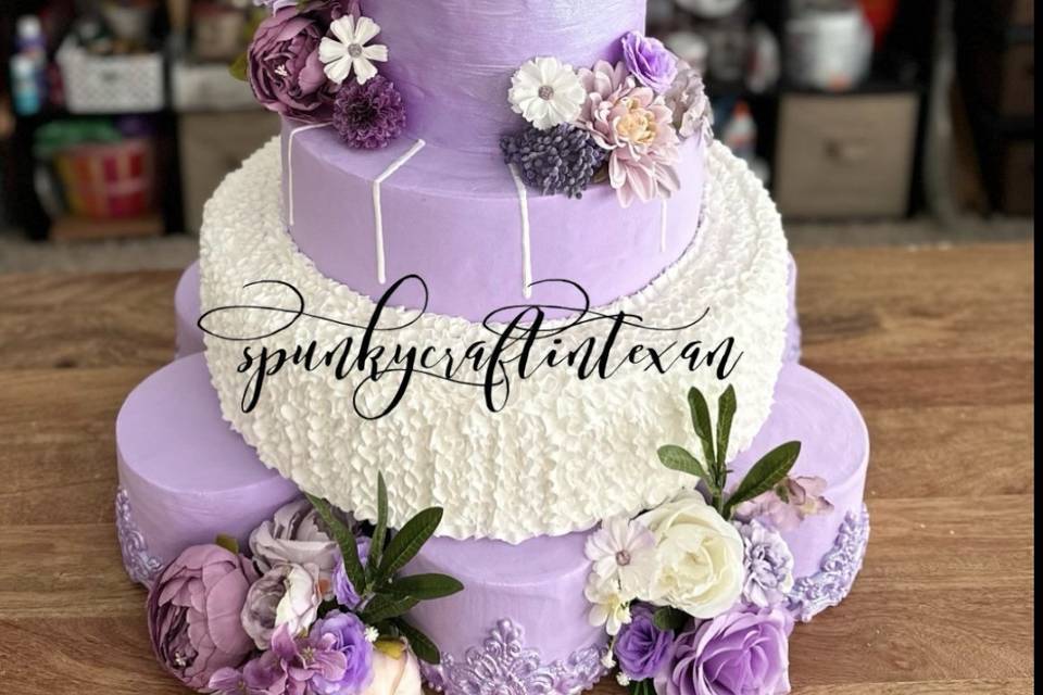 Purple elegant fake cake