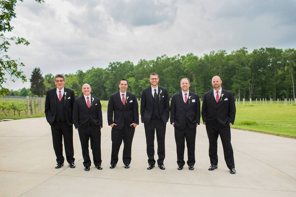 The groom with his groomsmen