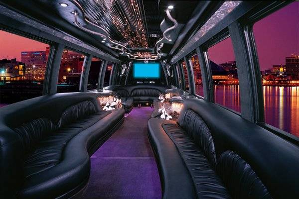 Inside the limo