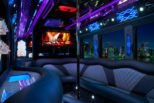 Lights inside the limo