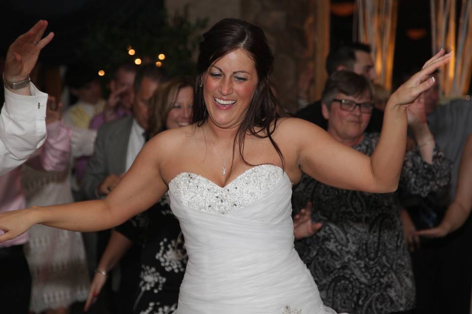 Bride dancing