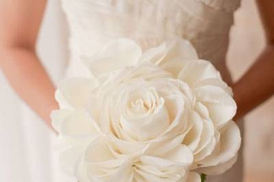 The bride holding her bouquet