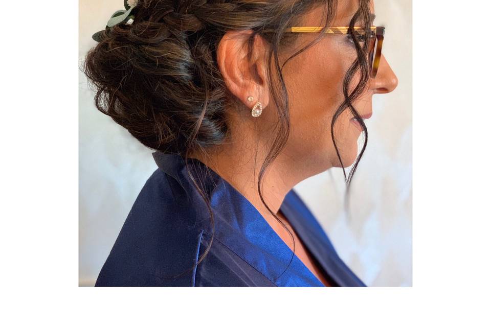 Braided low bun bridesmaid