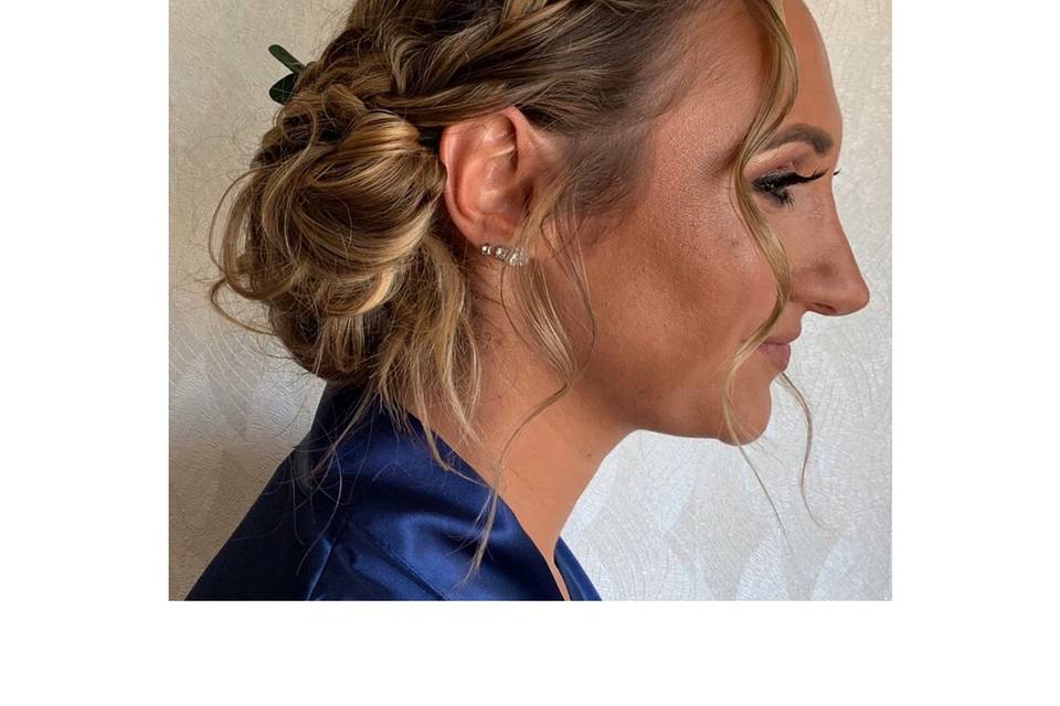 Braided low bun bridesmaid