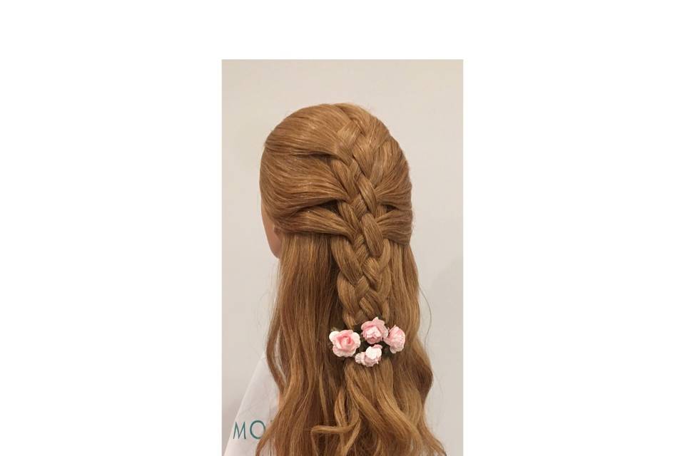 Romantic braided half up