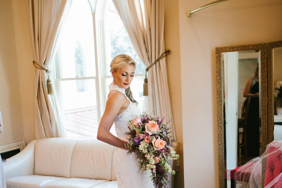 Bride holding her bouquet