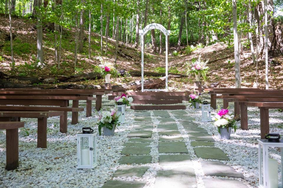 Ceremony site from aisle