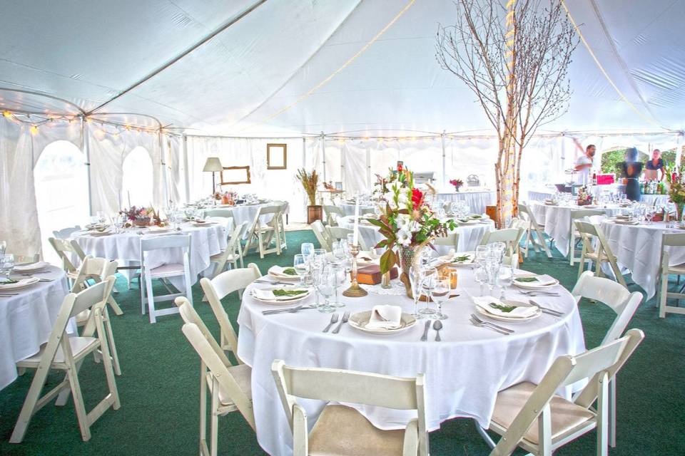 Tent decor for reception