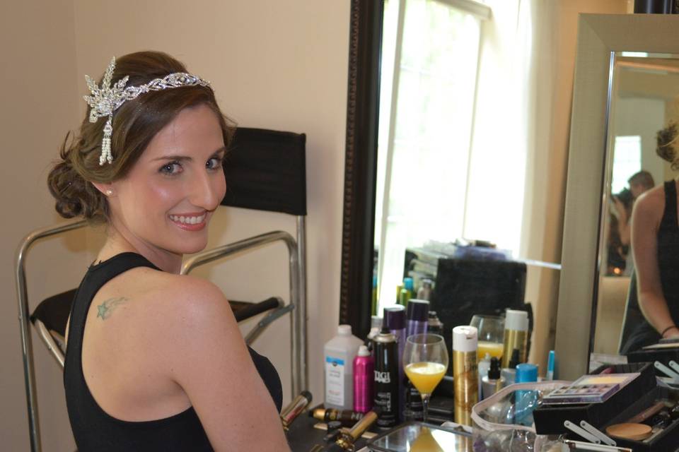 my beautiful bride! all done and ready! hair and make up by Me