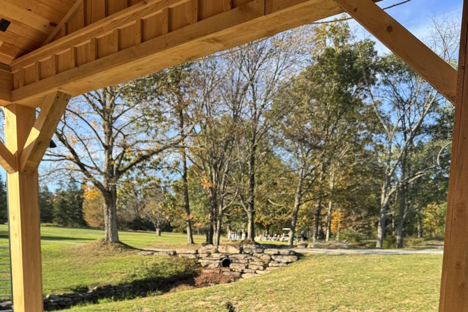 Venue overlooks a golf course