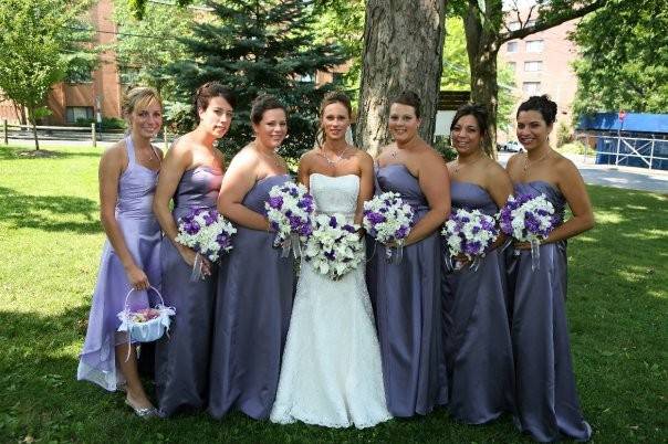 Bride and bridesmaids