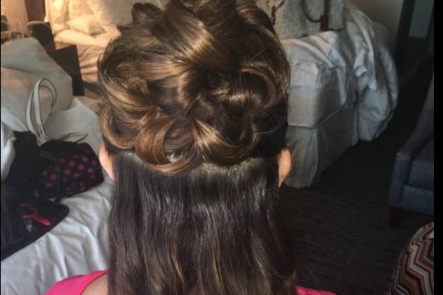 Half updo with loose waves