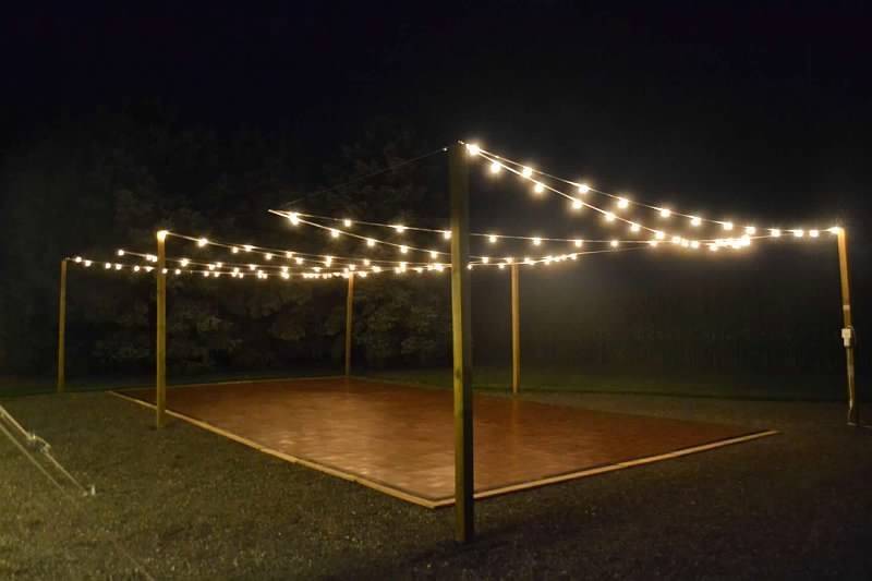 Dance floor with overhead lighting