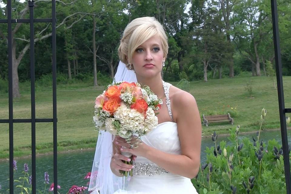 Bride holding her bouquet