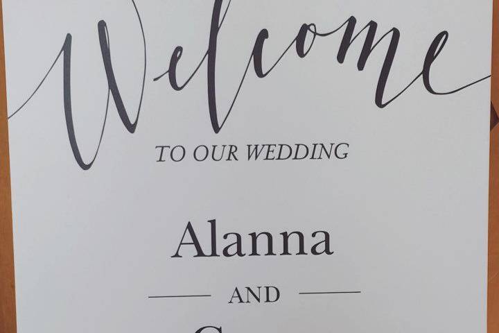 The wedding signs