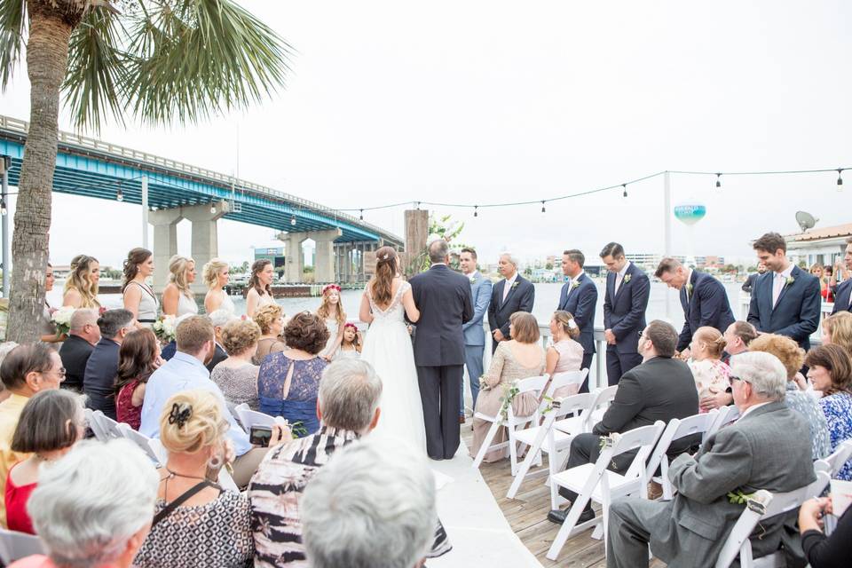 Outdoor waterfront ceremony