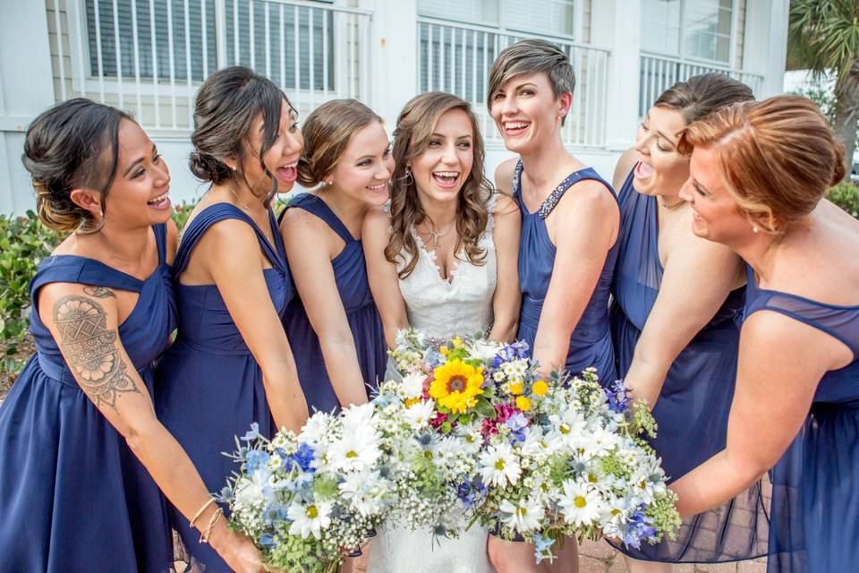 Bride and maids