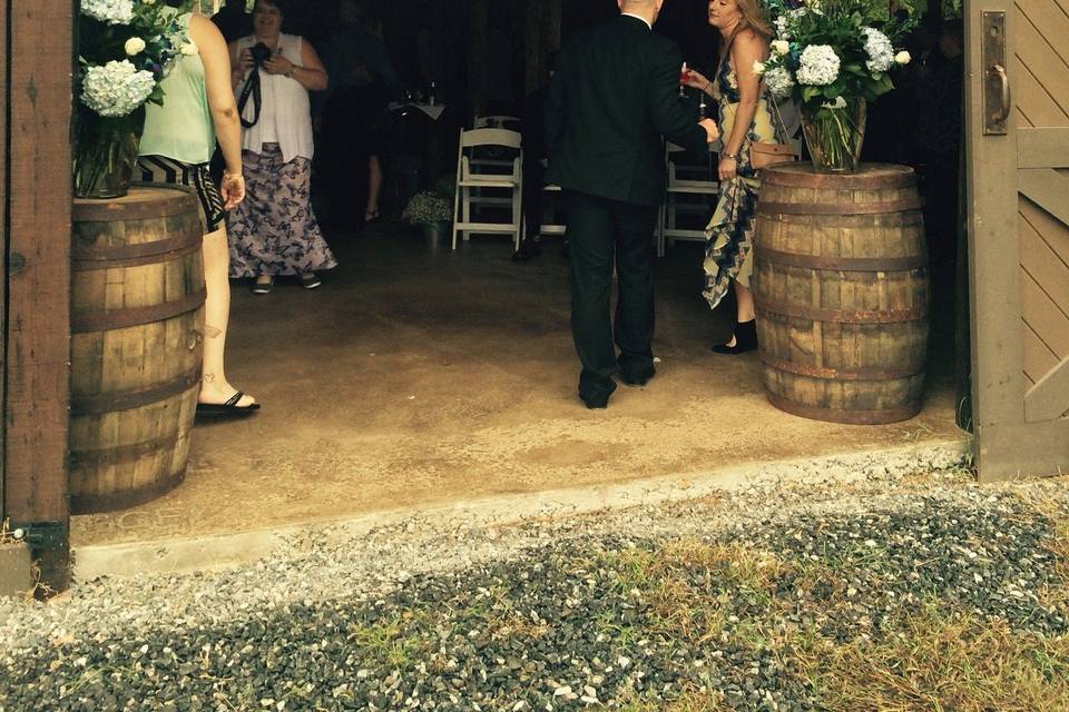 Cocktails in the barn