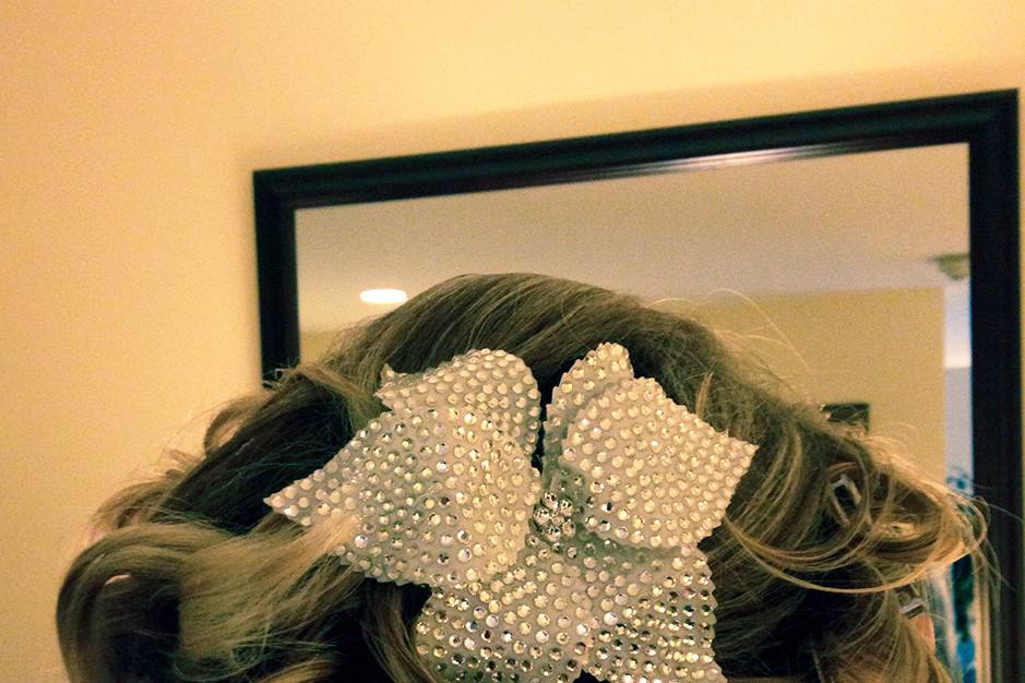 Beaded hair accessory and up-do