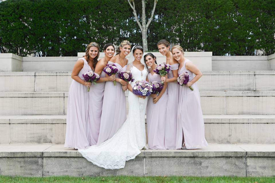 The bride and bridesmaids