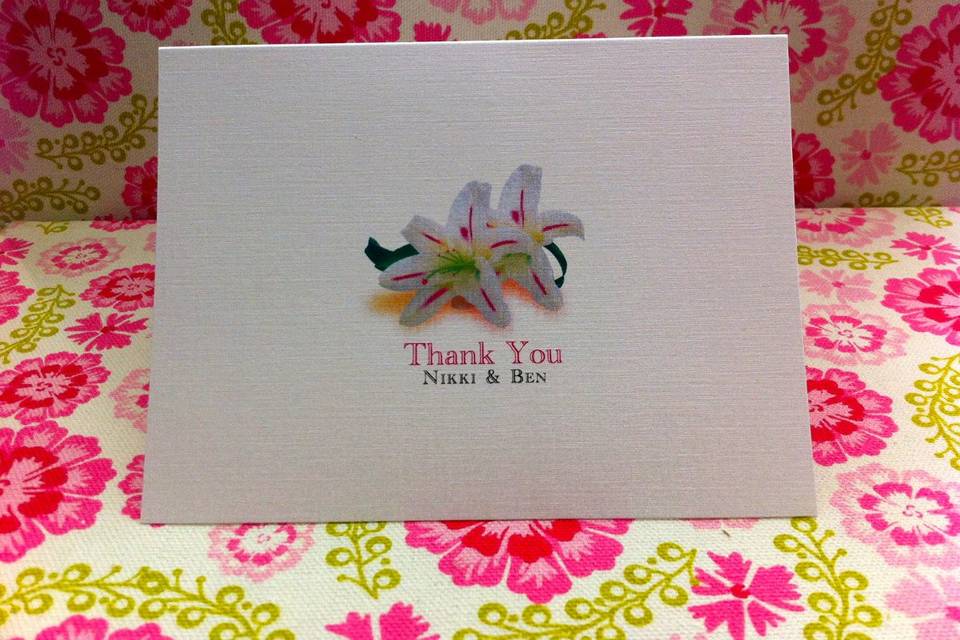 Monogram Coordinating Folded Thank You Card matching Wedding Suite Pocket Fold Invite, Mad Libs, and Programs