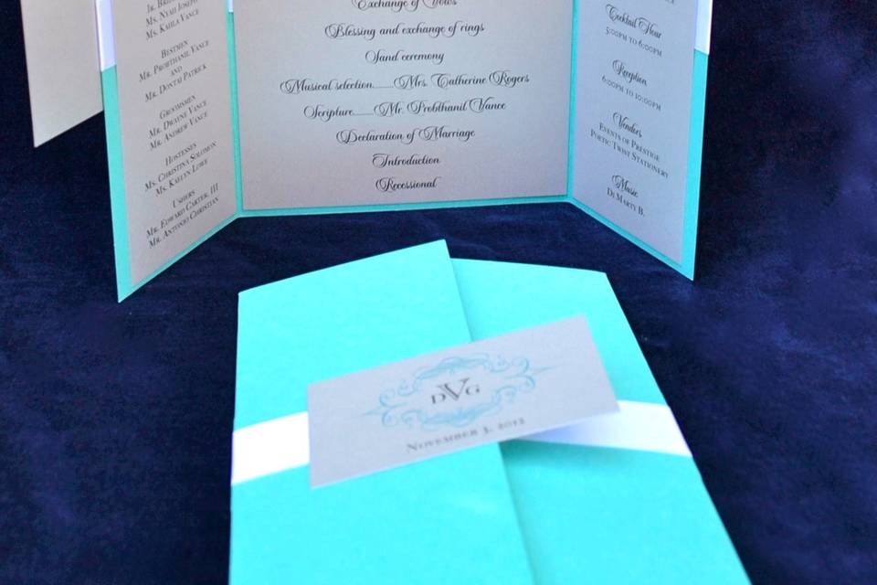 Gate Fold Wedding Program