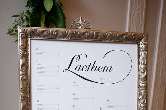 Custom Seating Chart
Eat, Drink and Find a Seat
photography by Decisive Moments Photography