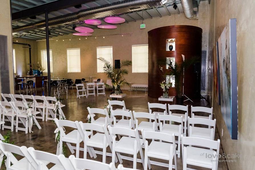 Packed venue Red Apple Tree Photography Studio Wedding Reception
