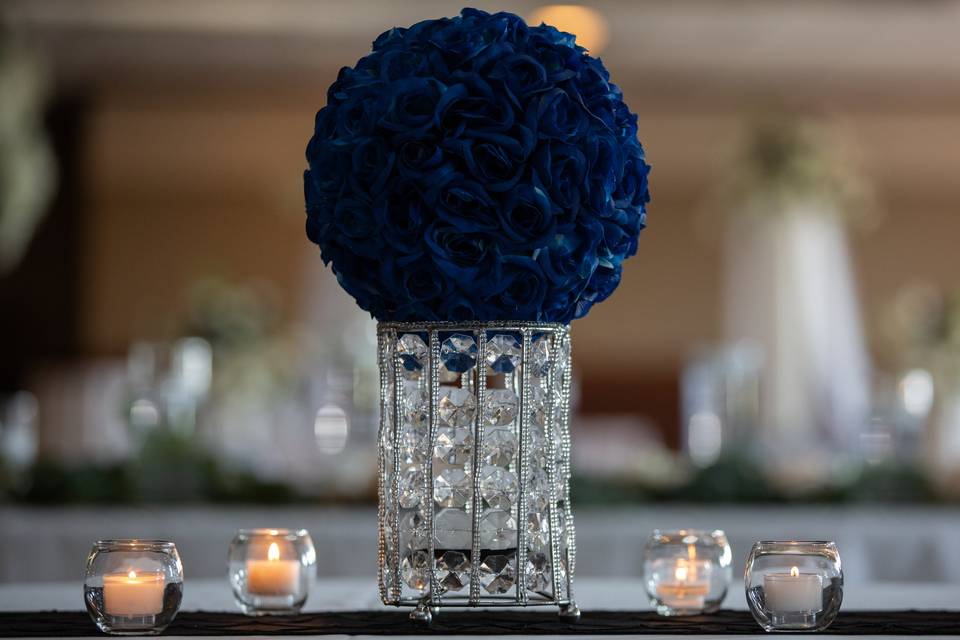 Crystal Column w Flower Ball