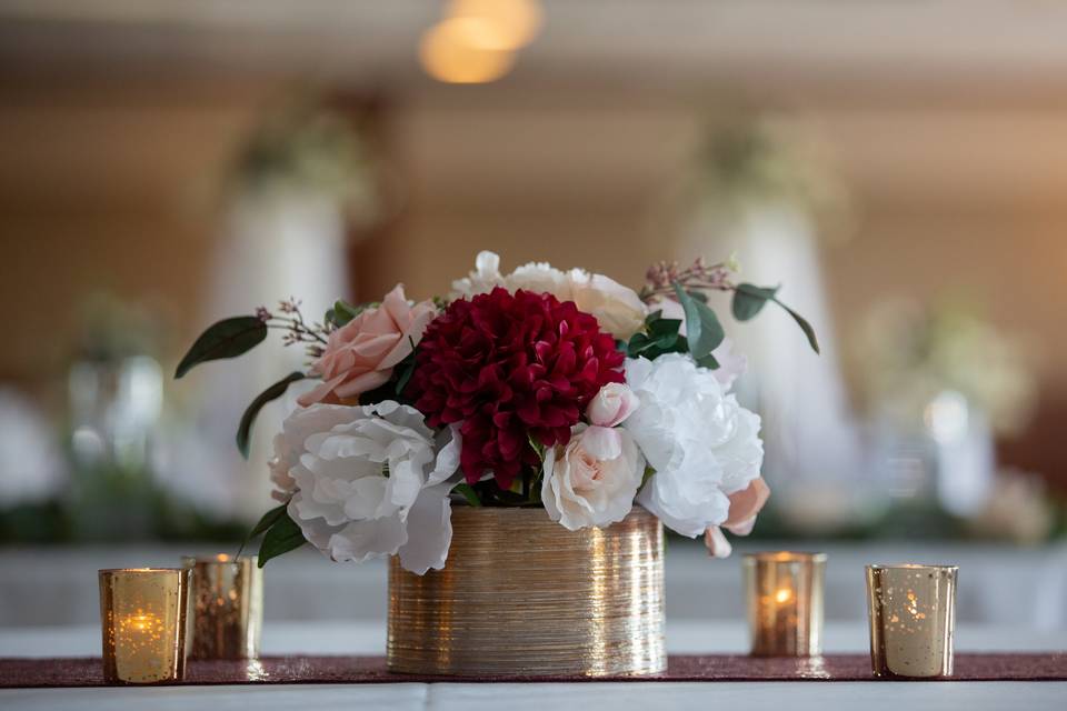 Gold Round Floral Arrangement