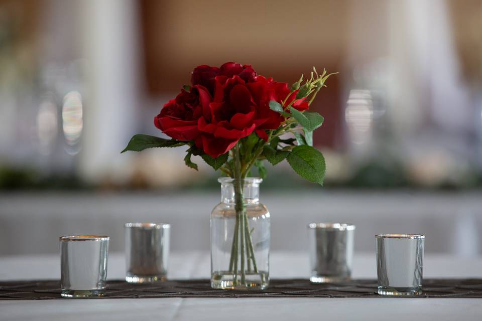 Red Rose and Poppy Arrangement