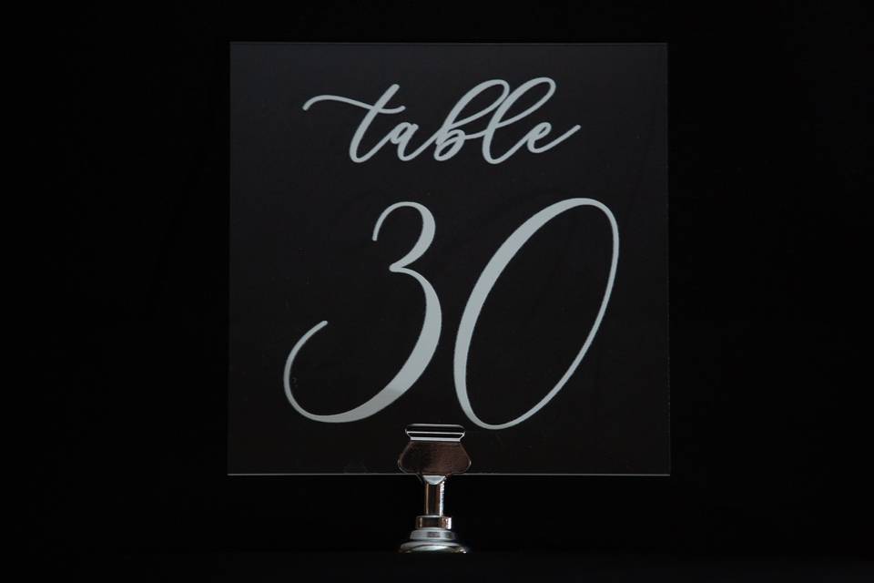 Acrylic Table Numbers