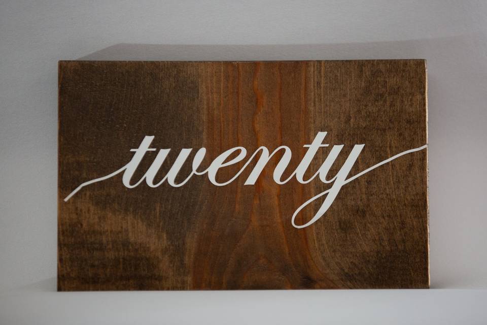 Oak Table Numbers