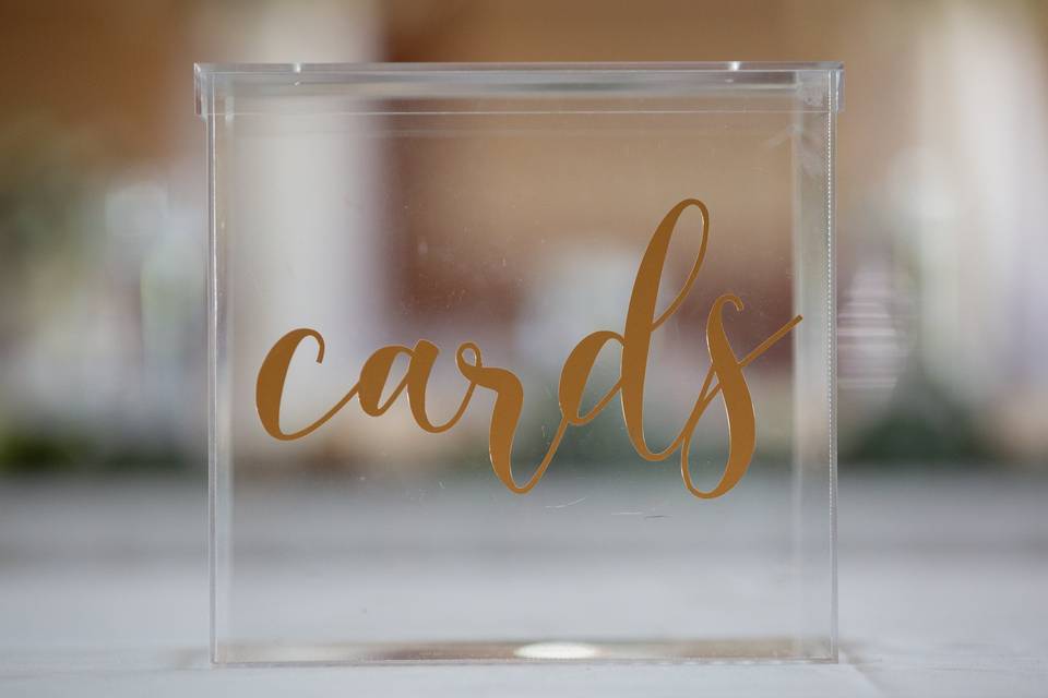 Acrylic and Gold Card Box
