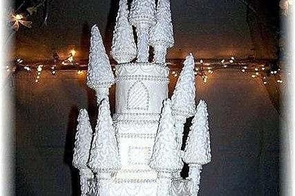 Top 2 1/2 feet of Disney themed wedding cake