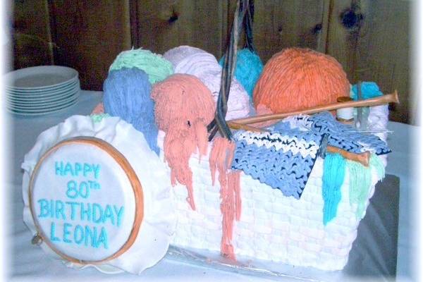 knittg and crocheting basket with sewing items