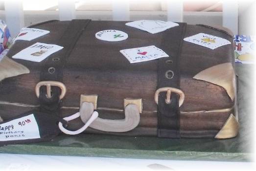 Suitcase / briefcase personalized with traveling stickers