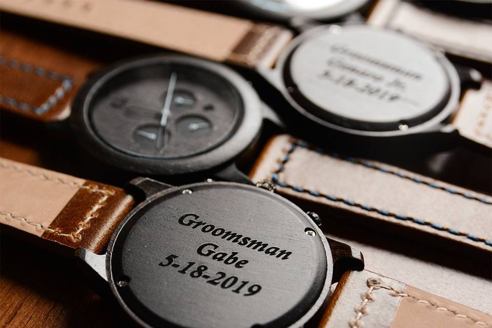 Groomsmen Engraved wood Watch