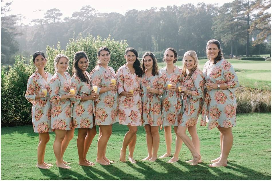 The bride with her bridesmaids