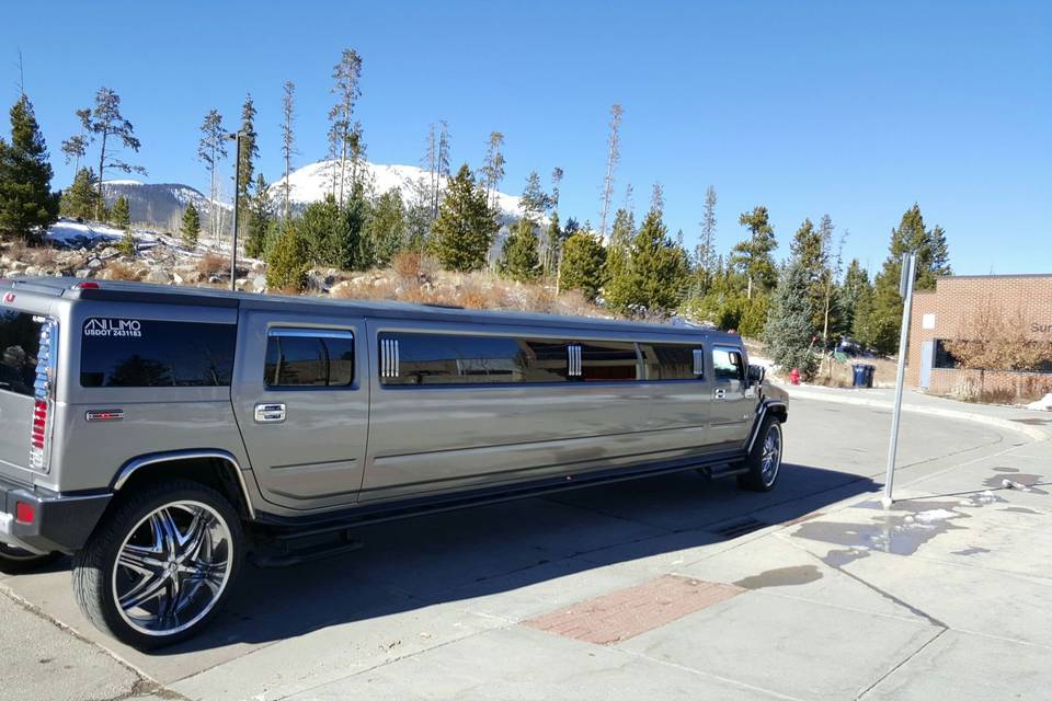 Metalic Charcole H2 hummer stretch limousine
