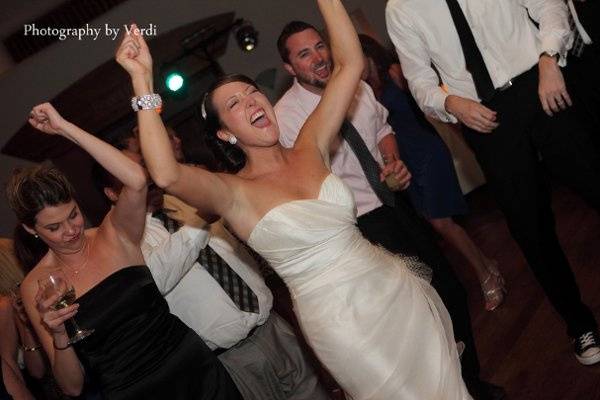 Bride having fun at the dance floor