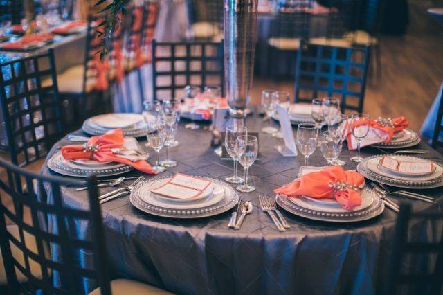 Table, chairs, and place settings